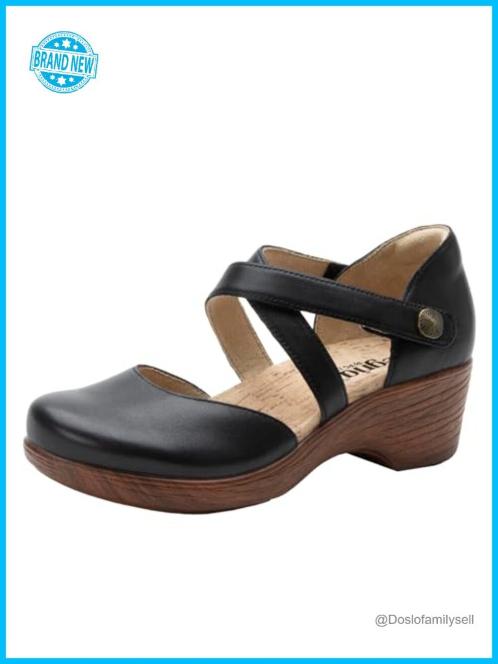 Alegria Savina Leather Wedge Mary Jane Comfort Supportive Work Shoe